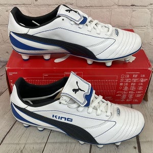 Puma 102205 03 King Finale I FG Women's Soccer Cleats White Ebony Puma Royal 8.5