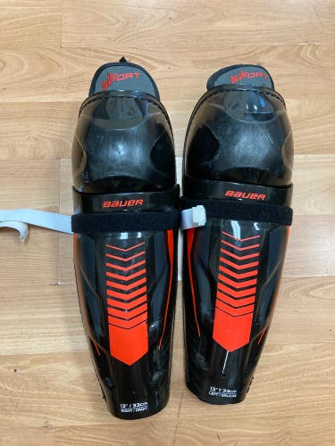 Used  Bauer Lil Sport Shin Pads 13"