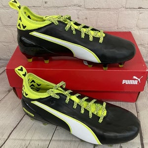 Puma 103749 01 evoTOUCH 1 FG JR Youth Soccer Cleats Black White Yellow US 6C
