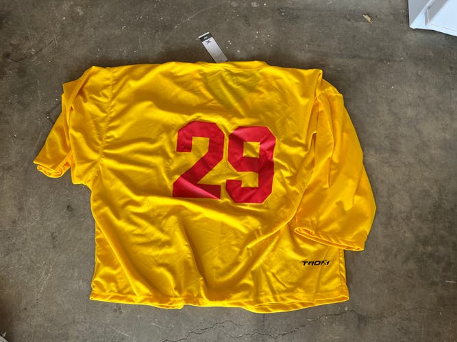 Yellow and Red New Goalie Cut Men's Practice Jersey