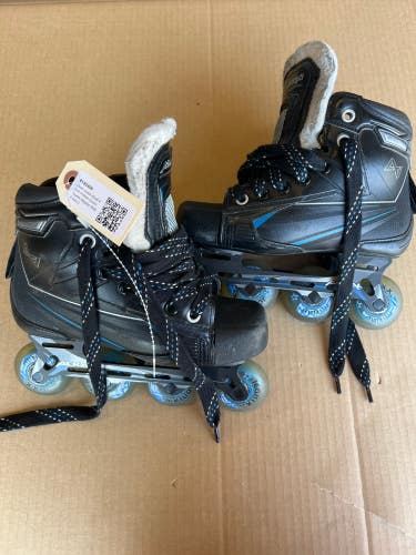 Used Junior Alkali Revel 4 Inline Goalie Skates Regular Width Size 2