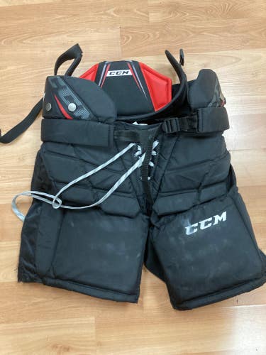Black Used Junior Large CCM Hockey Goalie Pants