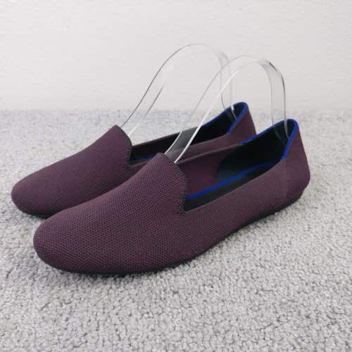 Rothys The Loafer Round Toe Ballet Slip On Shoes Womens 8.5 Knit Flats Purple