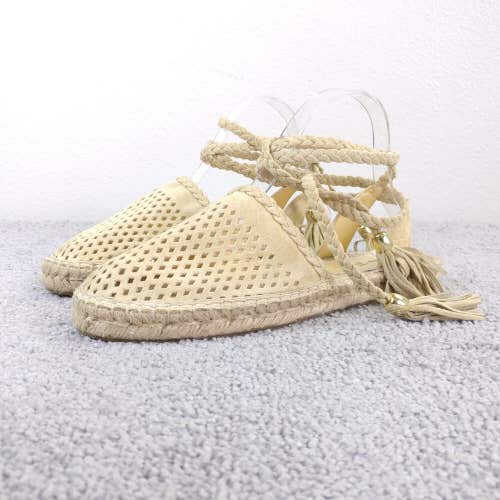 Paula Torres Espadrille Sandals Womens 38 EU Ankle Wrap Braided Leather Strappy