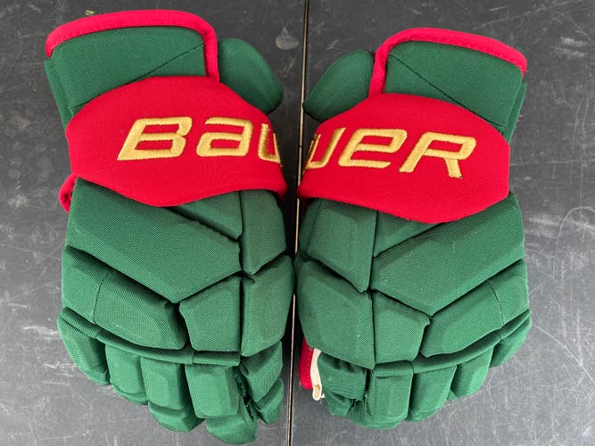 Bauer Supreme MACH Pro Stock Hockey Gloves 14" Green WILD MAROON 2344