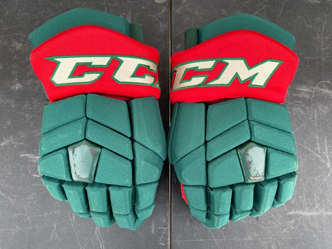 CCM Tacks HGTK Pro Stock Hockey Gloves 14" Green WILD 2347