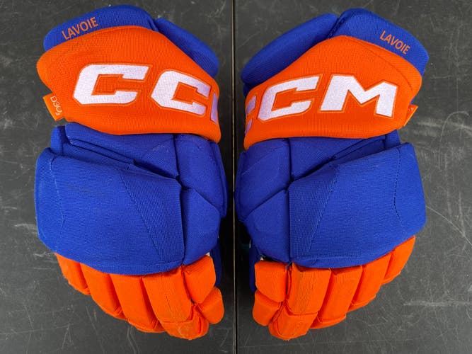 CCM JetSpeed FT1 Pro Stock Hockey Gloves 14" Royal Blue Oilers 2346