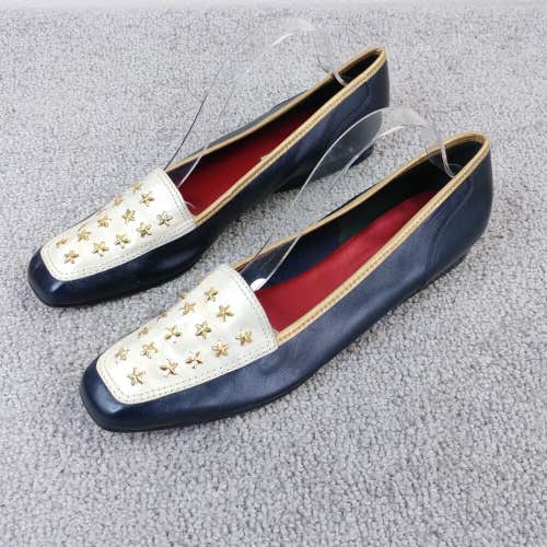 Enzo Angiolini Womens 10 Narrow Loafer Patriotric Red White Blue Slip On Shoes