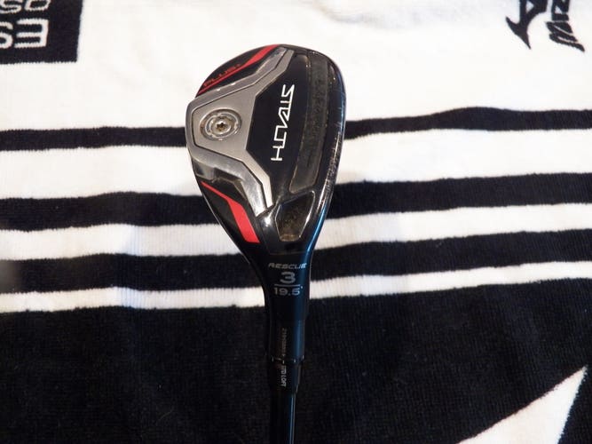 RIGHT HAND TAYLORMADE STEALTH PLUS 3H (19.5) RESCUE HYBRID HZRDUS BLACK RDX 6.0