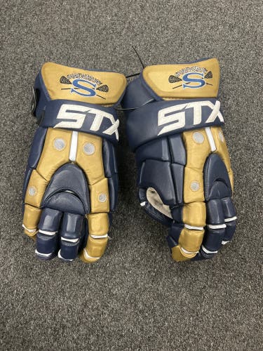 STX Gold/Blue Lacrosse Gloves