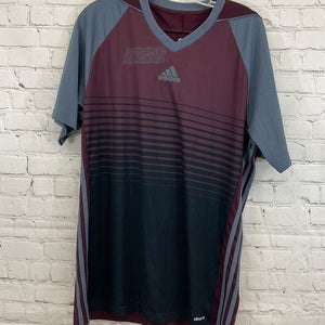 Adidas Adult Mens MiTiro 17 BR6838 Maroon Gray Black SS Soccer Jersey NWT