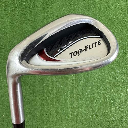 Top Flite Stainless Pitching Wedge Steel Shaft Left Handed Golf Club 35.25”