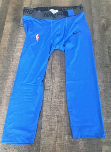 Nike Pro NBA Player Issued 3/4 Compression Tights Blue Men's XL DN1547-403