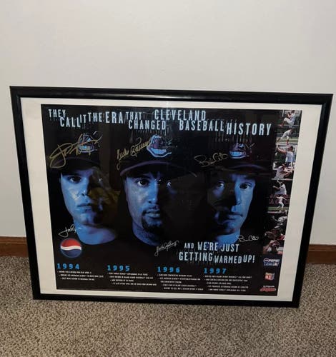 Cleveland Indians Framed autograph poster