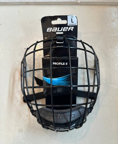 New Large Bauer Profile II Facemask Full Cage - Black