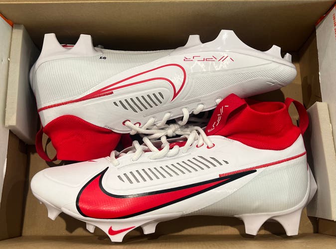 Size 11 WIDE Nike Vapor Edge Pro 360 2 White/Red Football Cleats FN7760-106