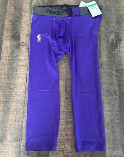 Nike Pro NBA Player Issued 3/4 Compression Tights Purple Men's XL DN1547-504