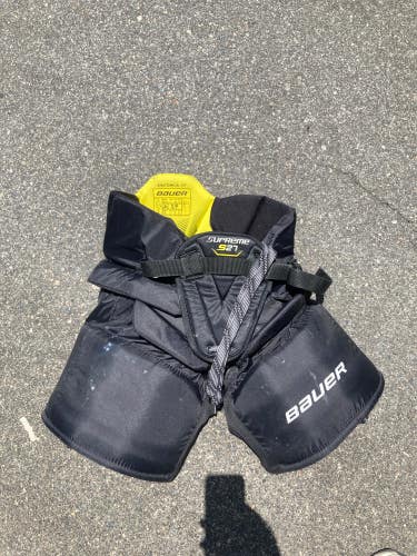 Black Used Junior Small Bauer S27 Hockey Goalie Pants