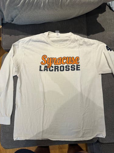 RARE TEAM ISSUED Syracuse Lacrosse White Men's Shirt