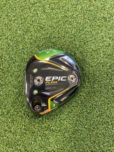 Used LH Tour Issue Callaway Epic Flash Sub Zero 15* 3 Fairway Wood Head Only