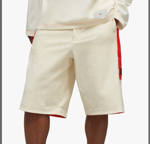 Adidas Y-3 Yohji Yamamoto Terry Shorts Men’s sz SMALL Off White / Orange HZ8815