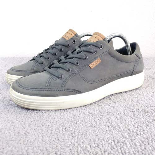 ECCO Soft 7 Mens 42 EU Shoes Low Top Leather Comfort Sneakers Gray Lace Up