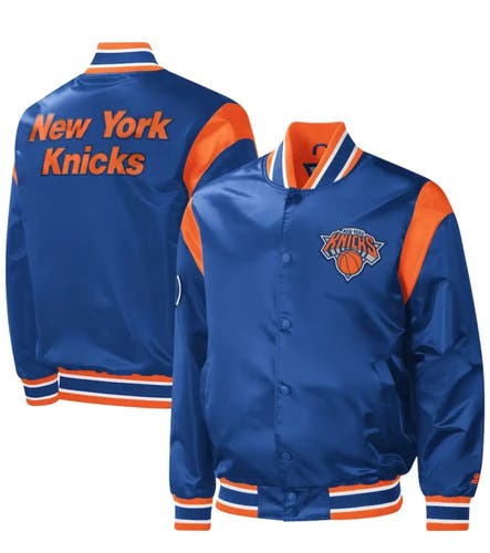 New York Knicks Starter Force Play Satin Full-Snap Varsity Jacket - Blue sz LRG