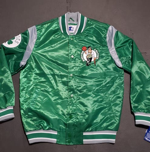 Boston Celtics Starter Force Play Satin Full-Snap Varsity Jacket - Green sz XL