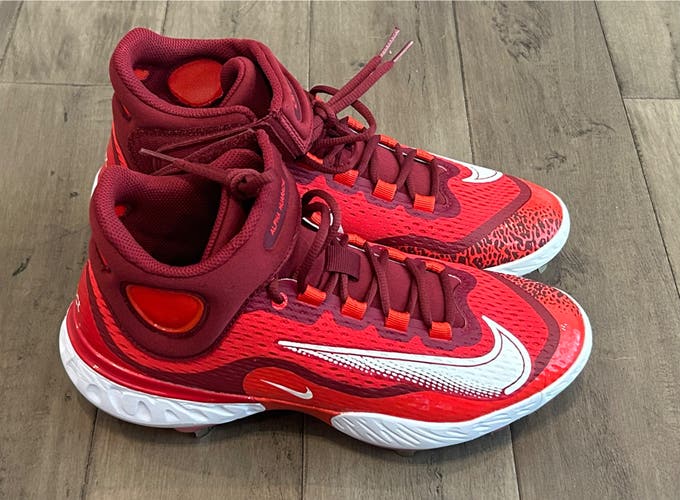 Size 9 Men’s Nike Alpha Huarache Elite 4 Metal Baseball Cleats Red