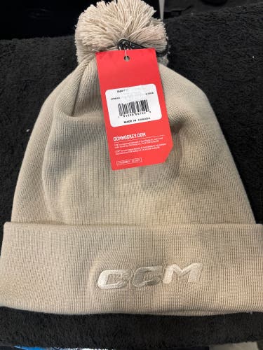 CCM Tan POM Knit Hat