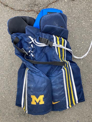Used Senior Small University Of Michigan Mike Pastujov Nike Hockey Pants