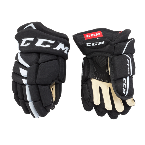 Black New CCM JetSpeed FT485 Gloves Junior Size 10" Retail