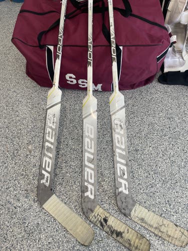 Used Bauer Hyperlite 25 inch paddle goalie sticks