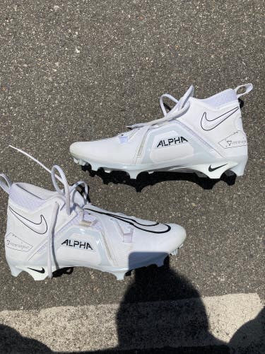 White Used Size 13 Adult Men's Nike Alpha Menace Pro 3 Football Cleats