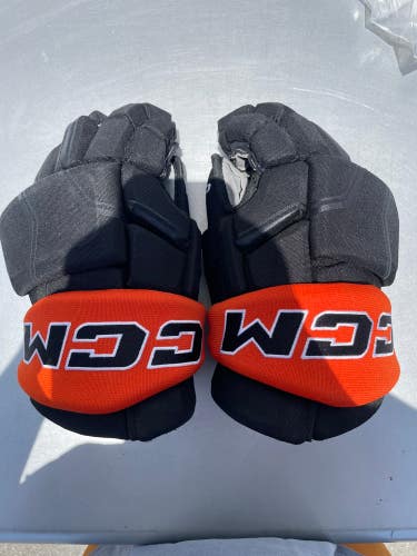 Black Used Anaheim Ducks CCM HGQL Gloves 14"