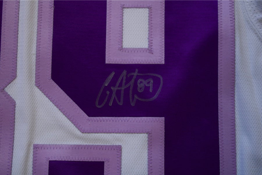 2021 Philadelphia Flyers Hockey Fights Cancer Cam Atkinson warm up worn jersey