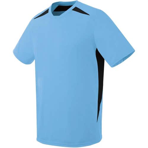 High Five Youth Unisex Hawk 322871 Columbia Blue Black SS Soccer Jersey New