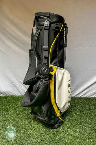 Used Vessel Golf VLX Citrine Stand Bag w/ Backpack Straps Black/White/Yellow