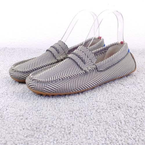 Rothy’s The Driver Iron Herringbone Womens 7.5 Shoes Gray Casual Comfort Slip On