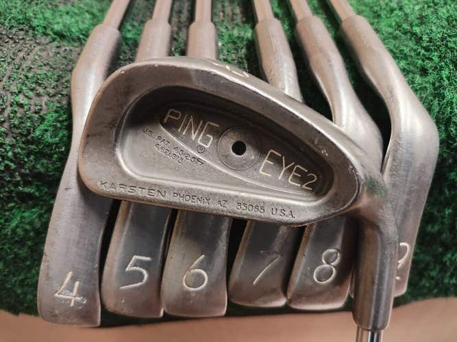Ping Eye 2 Black Dot Golf Iron Set 3-9 Stiff Flex Steel Shaft ZZ Lite