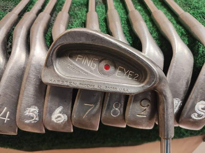 Ping Eye 2 Red Dot Golf Iron Set 2,3-PW,SW Stiff Flex Steel Shaft ZZ Lite