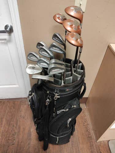 Taylormade Tommy Armour 16 Piece Stiff Flex Complete Golf Set Datrek Cart Bag