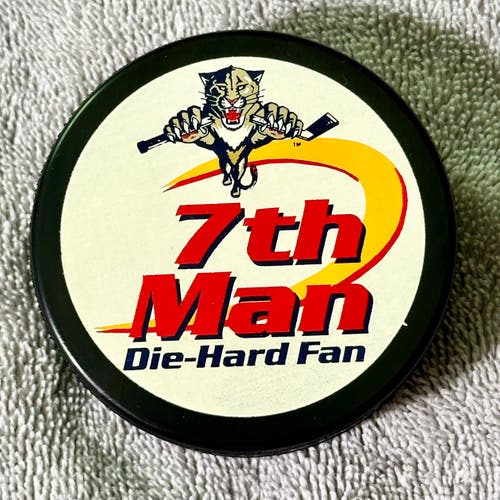 Vintage Florida Panthers 7th Man Die-Hard Fan NHL Hockey Puck