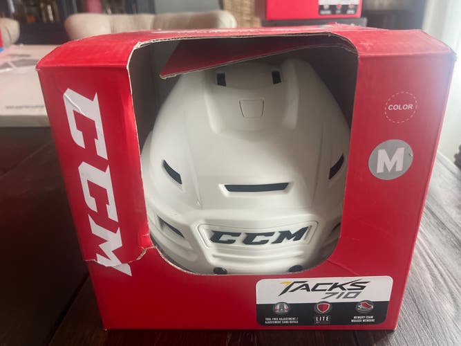 CCM Tacks 710 Helmet White Used Pro Stock