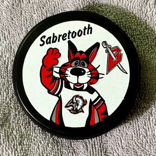 Buffalo Sabres Vintage Sabretooth Mascot NHL Hockey Puck