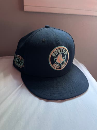 Navy 7 3/8 Red Sox Fitted, Worn Once or Twice