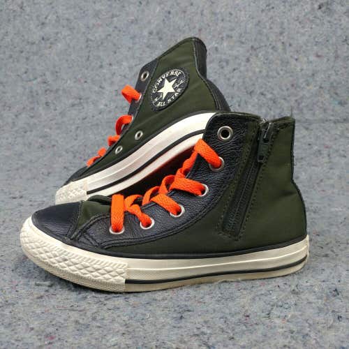 Converse Chuck Taylor All Star Boys Shoes Size 11 Sneakers Zip Green Lace Up