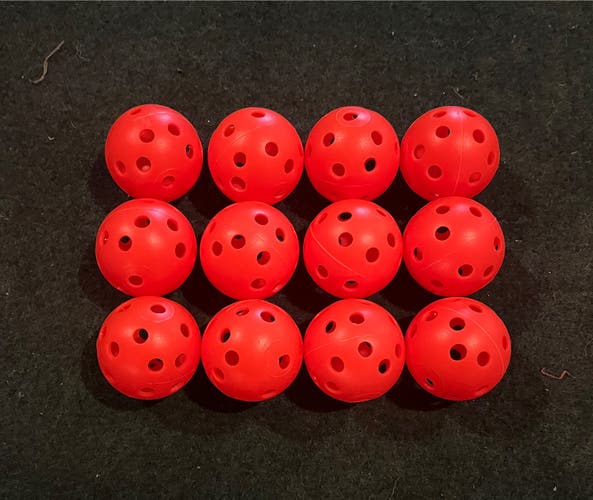 New 12 Pack (1 Dozen) Plastic Orange Golf Practice Balls