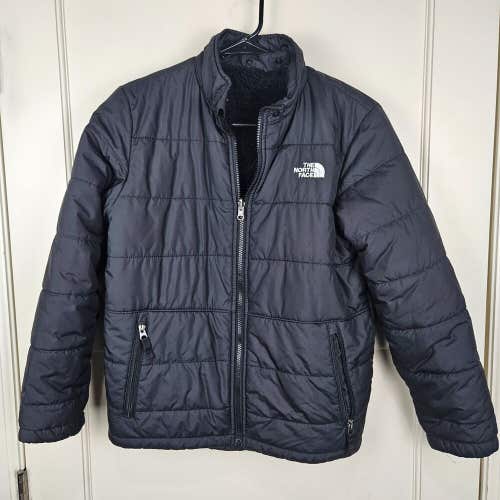 The North Face Reversible Jacket Boys Size: L Full Zip Outdoor Black Fleece