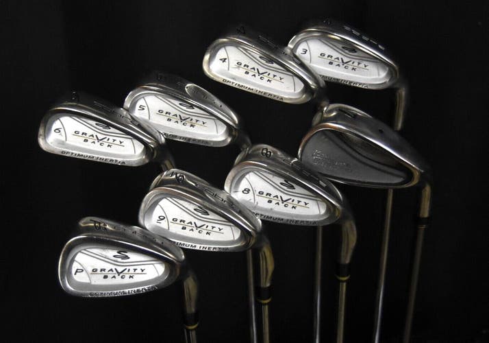 COBRA GRAVITY BACK GOLF SET 3-9 IRON, P LENGTH 38", REGULAR FLEX, RIGHT HANDED